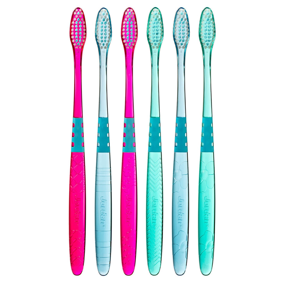 Jordan Target Teeth &amp; Gengive, spazzolino da denti, medio, 2 pezzi