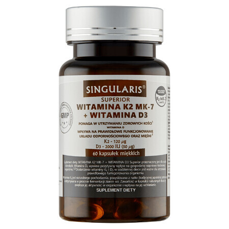 Singularis Stelle Vitamine K2 MK-7 + D3 2000UI 60 capsule