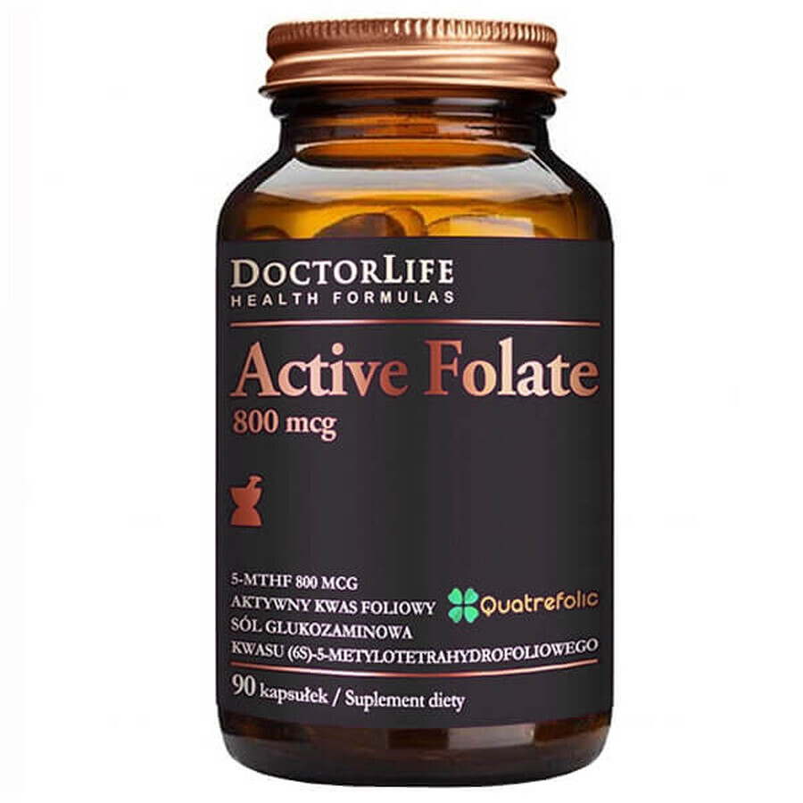 Foligaina Attiva - Integratore Alimentare con Acido Folico Attivo 800mcg, 90 capsule