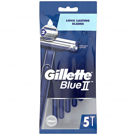 Gillette, Blue II Plus - Confezione di 5 Rasoi per la Rasatura