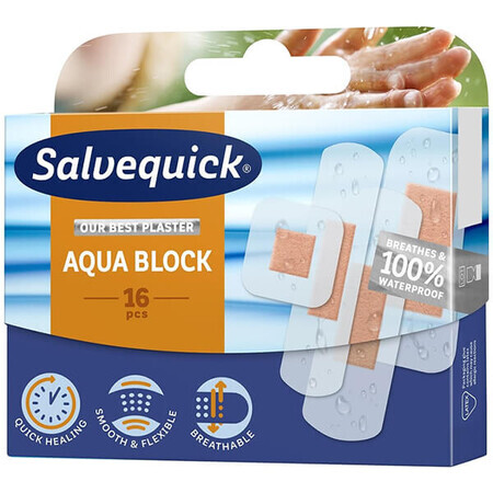 Fascia Impermeabile Salvequick Aqua Block - Confezione da 16 Pezzi