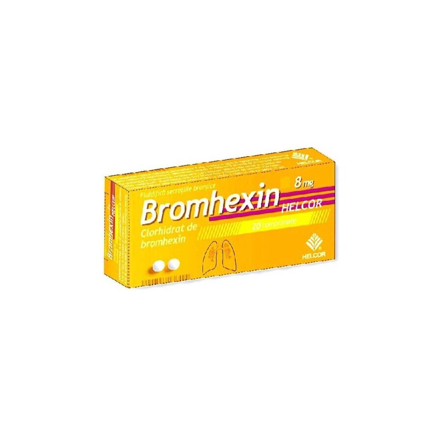 Bromhexine, 8 mg, 20 tablets, Helcor