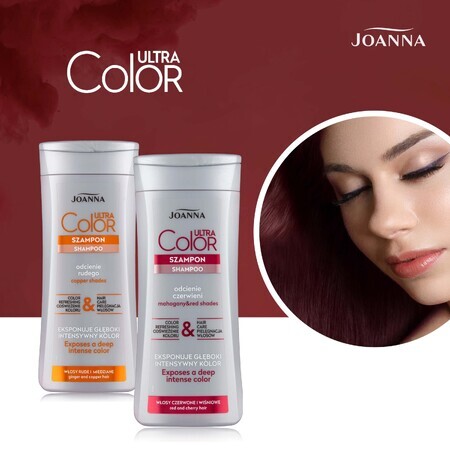 Joanna Ultra Color, shampoo per capelli, tonalità di rosso, 200 ml