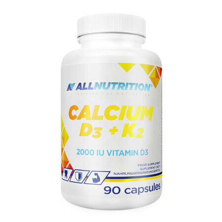 Allnutrition Calcium D3 + K2, calcio + vitamina D 2000 UI + vitamina K, 90 capsule