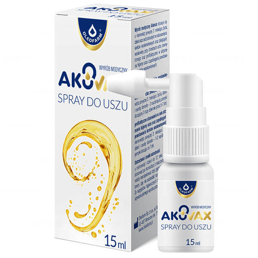 Akuvax, spray per le orecchie, 15 ml