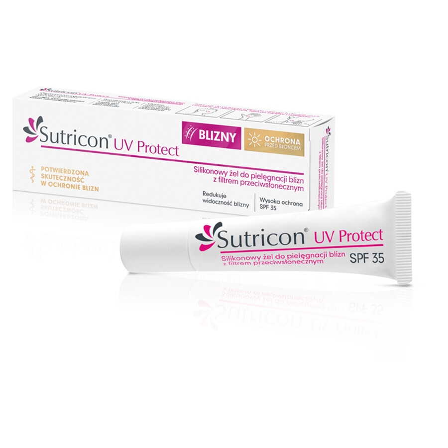 Gel per cicatrici Sutricon UV Protect, trattamento in silicone per la cura delle cicatrici, 15 ml