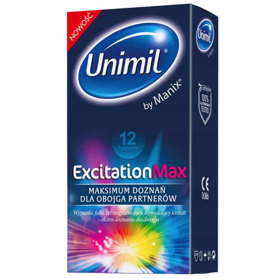Potenziatore di Eccitazione Unimil Max Confezione da 12 Preservativi