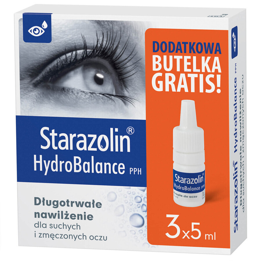 Gocce per gli occhi Starazolin Hydro Balance PPH, 15 ml - Idrata, lenisce e ripristina l equilibrio per 24 ore
