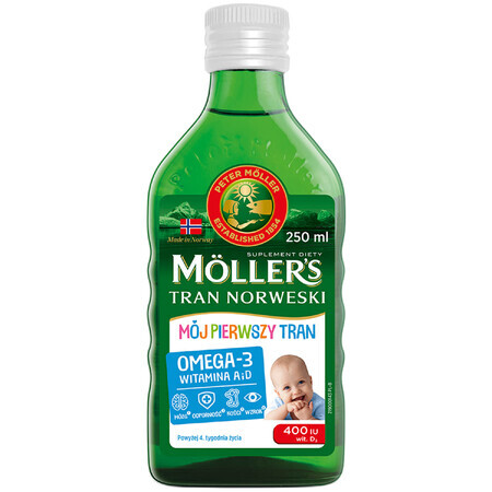 Mollers Junior Omega-3 con Vitamina D, Integratore Alimentare, 250 ml