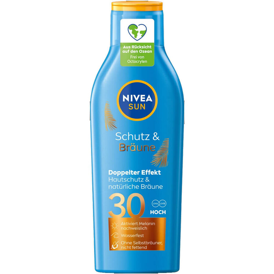 Nivea Sun Protect & Bronze, lozione attivatrice dell'abbronzatura naturale, a doppio effetto, SPF 30, 200 ml
