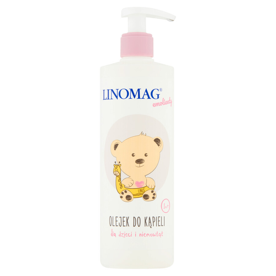 Linomag Emolients, aceite de baño para bebés y niños a partir de 1 mes, 400 ml