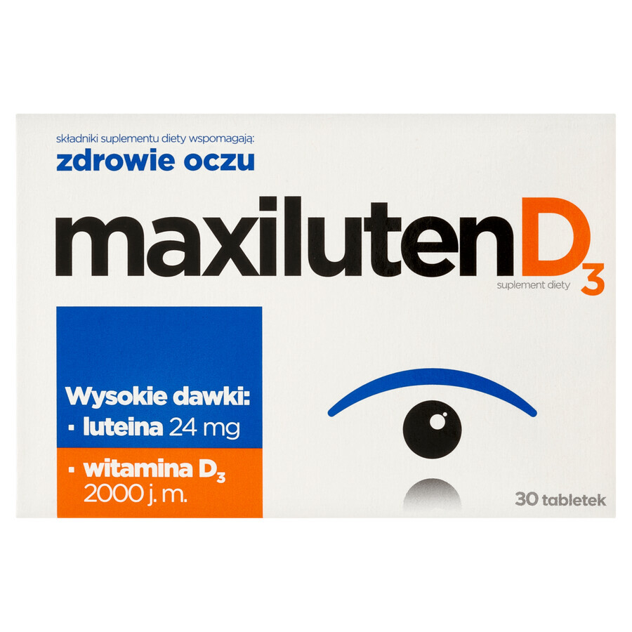 Luteina e Zeaxantina con Vitamina D - Supporto Ottimale per gli Occhi, 30 Compresse