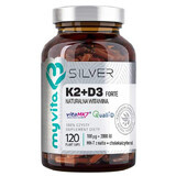 ArgentoVita Complesso Vitamine K2 + D3 120 cps - Formula Potenziata per Immunità e Ossa