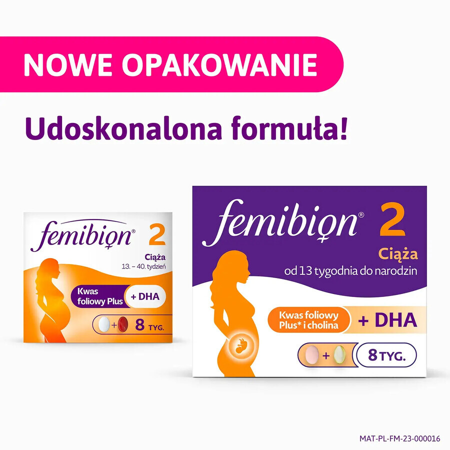 Gravidanza Integratore Multivitaminico Femibion 2, 56 Compresse + 56 Capsule