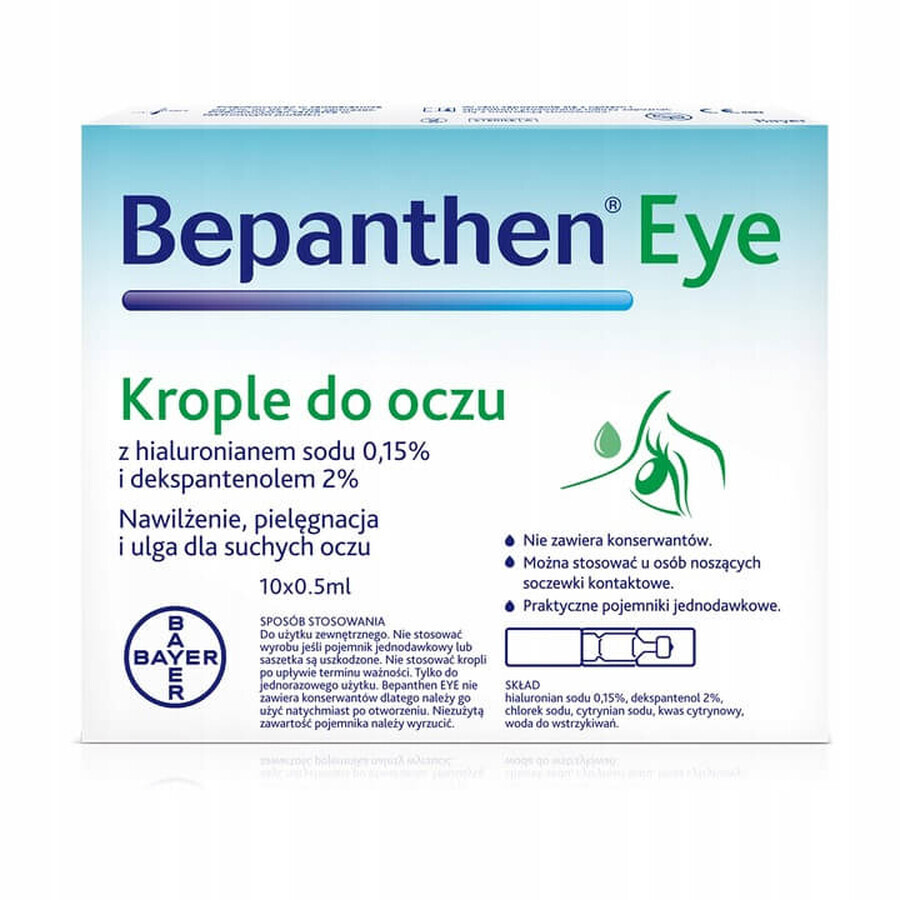 Bepanthen Eye drops, 0.5 ml x 10 single-dose containers