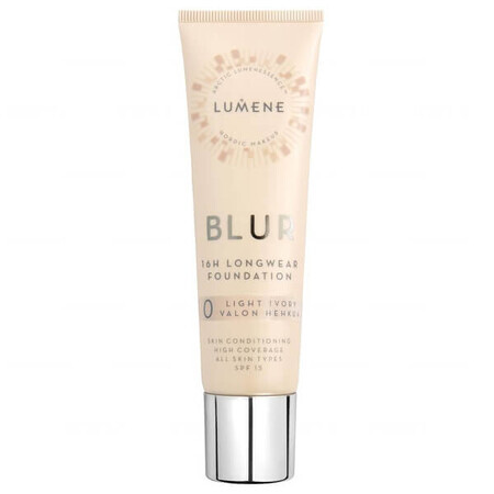 Lumene Blur, Smoothing Foundation, No. 0, Light Ivory, 30 ml