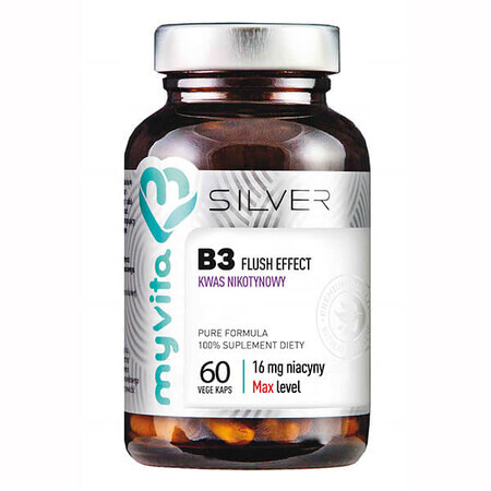 MyVita Silver, Vitamina B3 Flush Effect, acido nicotinico, 60 capsule