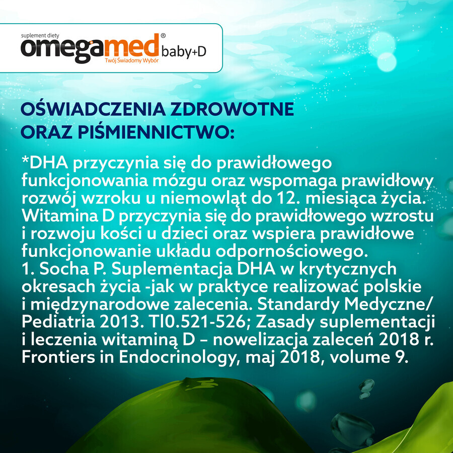 OmegaBaby+D 0+ - Integratore Omega-3 con Vitamina D per bambini. Favorisce la crescita e lo sviluppo cerebrale.