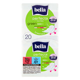 Bella Perfecta Ultra, SilkyDrai hygienic napkins with wings, green, 20 pcs.