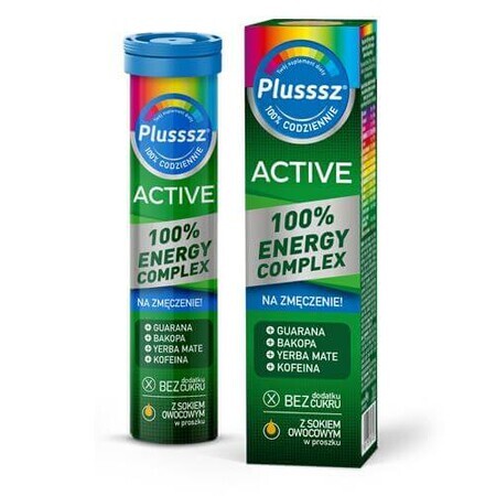 Energia Potenziata Plusssz Active, 20 compresse effervescenti - Energia al 100% per un miglioramento continuo