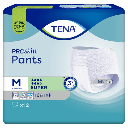Pantaloni medici Tena Pants ProSkin Super, taglia M, confezione da 12 unità