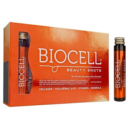 Shot di Bellezza Biocell - integratore alimentare liquido, 14 fiale da 25 ml