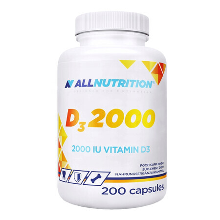 Vitamina D3 2000 - integratore alimentare, 200 capsule