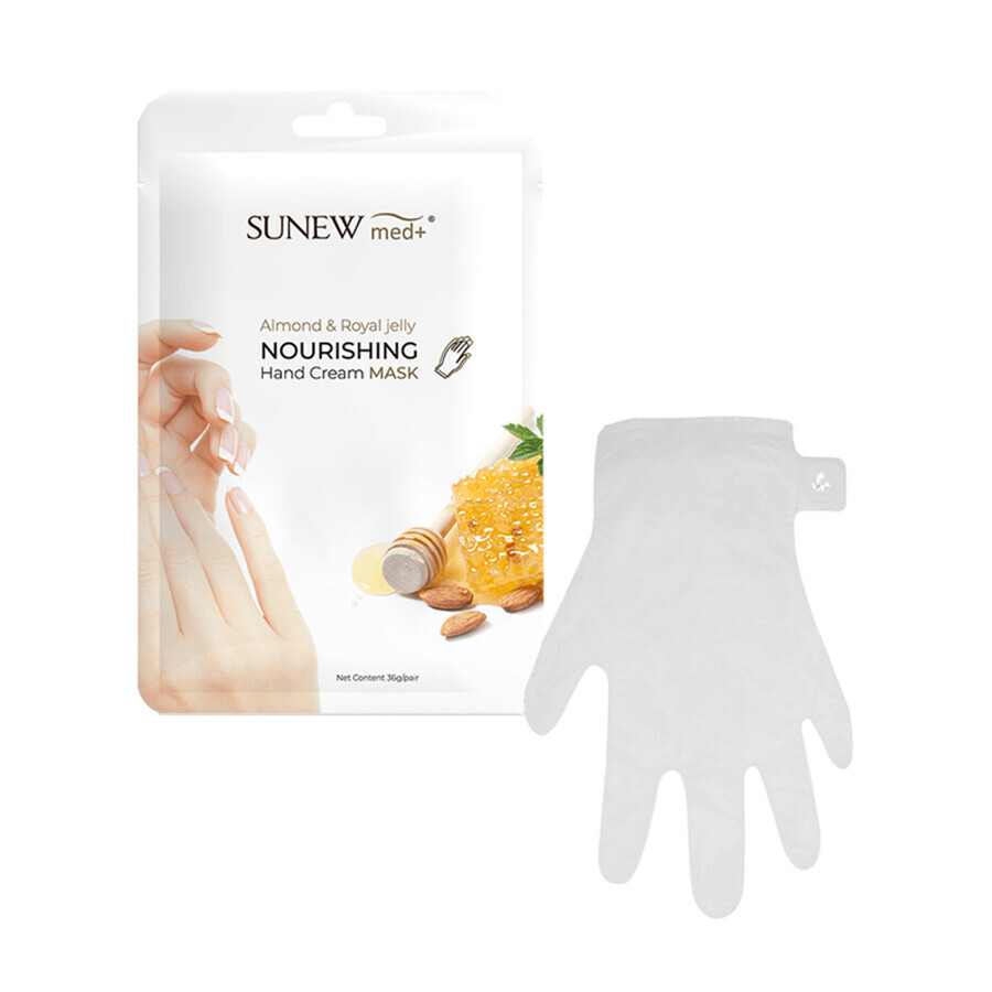 SunewMed+ Nourishing Hand Mask, Sweet Almond Oil & Royal Jelly, Gloves, 36g