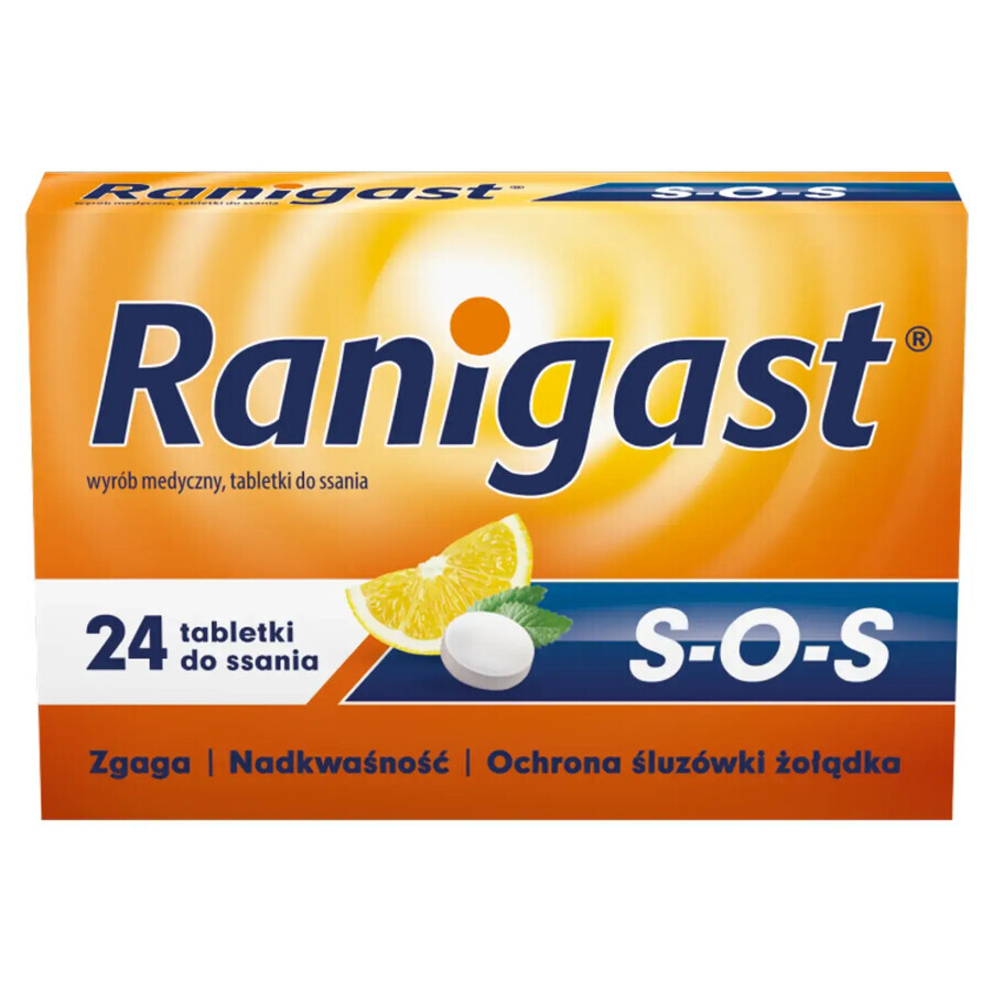 Compresse Effervescenti Antiemetico Ranigast SOS, Confezione da 24