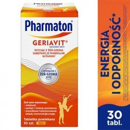 Integratore Alimentare Pharmaton Geriavit in Compresse, Confezione da 30