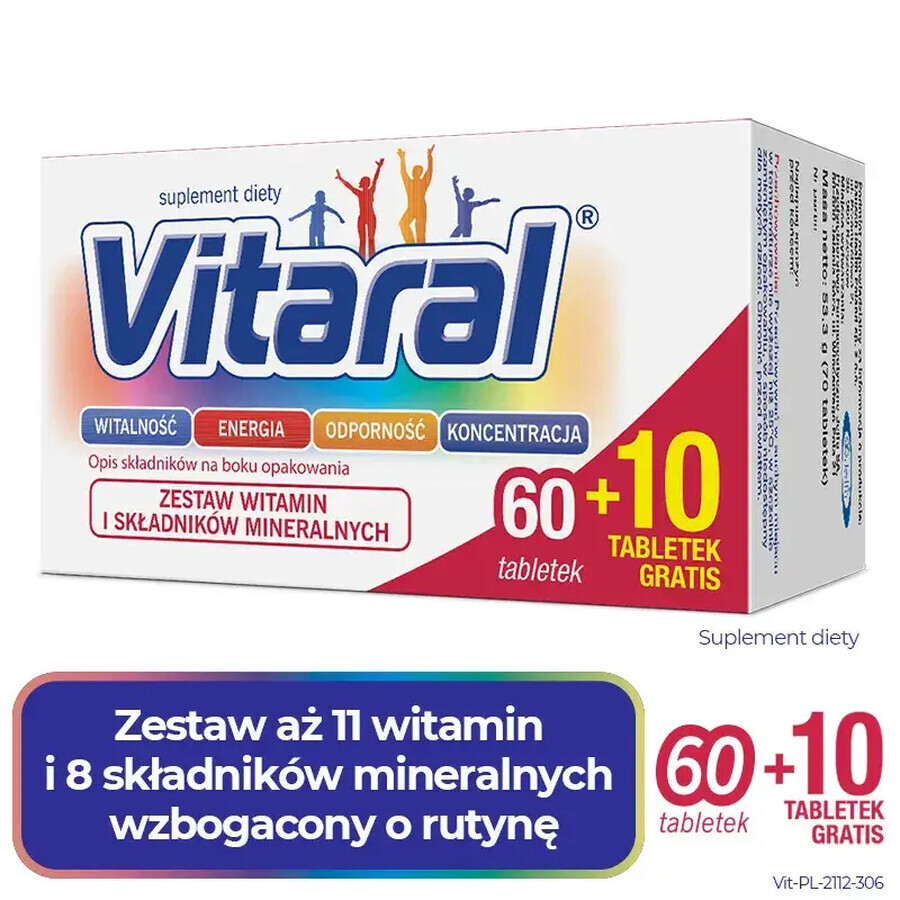 Vitaral, 60 comprimidos + 10 comprimidos gratuitos