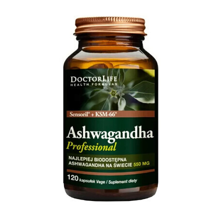 Vita del Dottore Ashwagandha KSM-66+ Sensoril Estratto Radicale 550mg, 120 Capsule