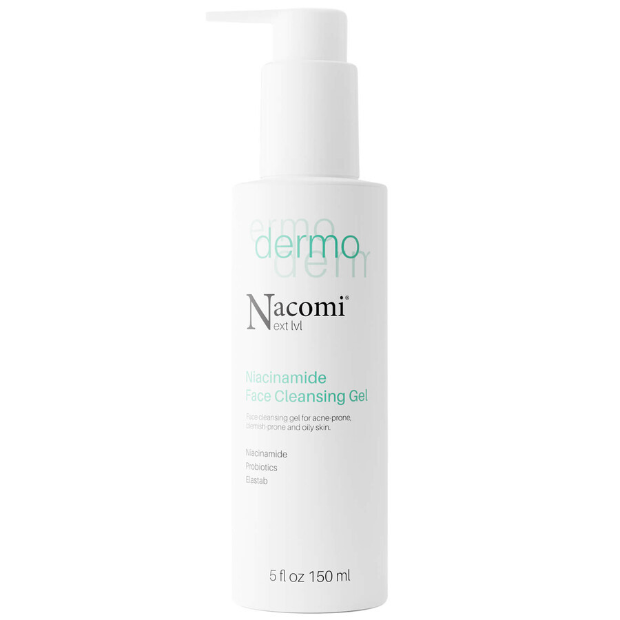 Gel detergente per il viso Nacomi Next Level Dermo - Efficace Pulizia in Forma di Lussuoso Ritualetto di Cura, 150ml