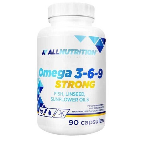 Allnutrition Integratore Alimentare Omega 3-6-9 Potente, 90 Capsule.