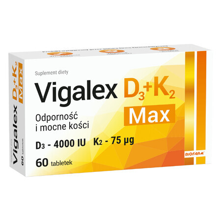 Vitamina D3 + K2 MAX, Integratore Alimentare, 60 Compresse