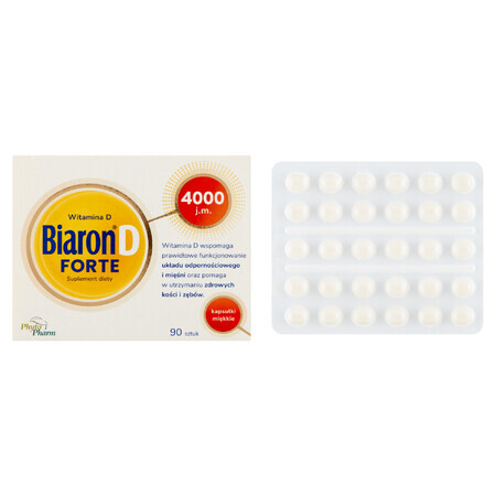 Biaron D Forte 4000 UI - Integratore alimentare 90 capsule con vitamina D