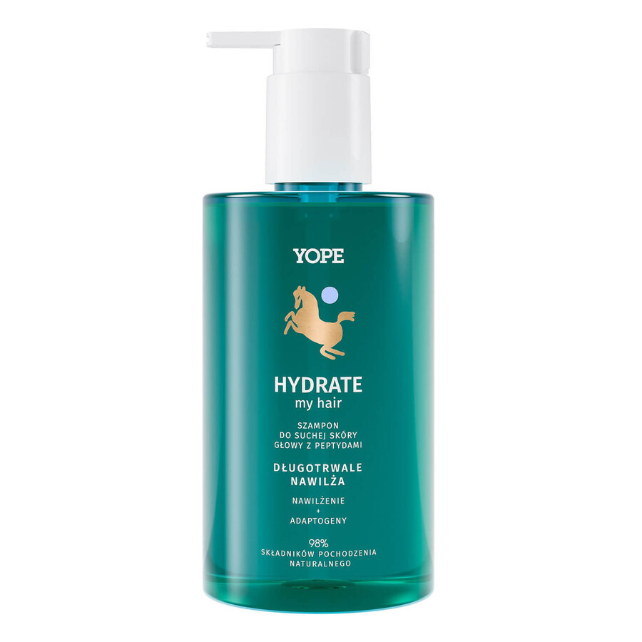 Yope, Shampoo Idratante con Peptidi per Cuoio Capelluto Secco, 300 ml