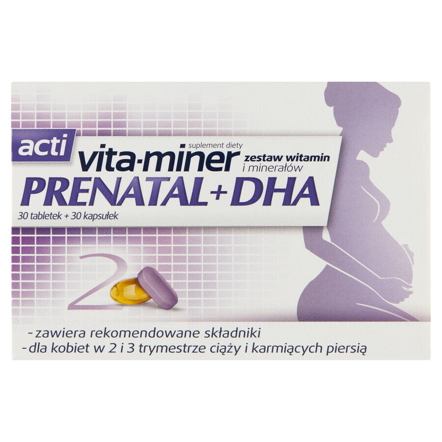 Integratore Prenatale + DHA, 30 compresse + 30 capsule