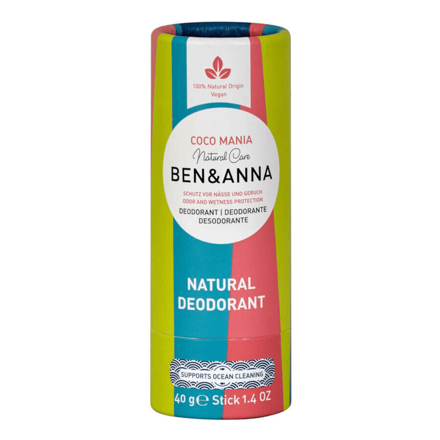 Deodorante in stick con bicarbonato Ben amp;Anna, Profumazione Cocco, 40g