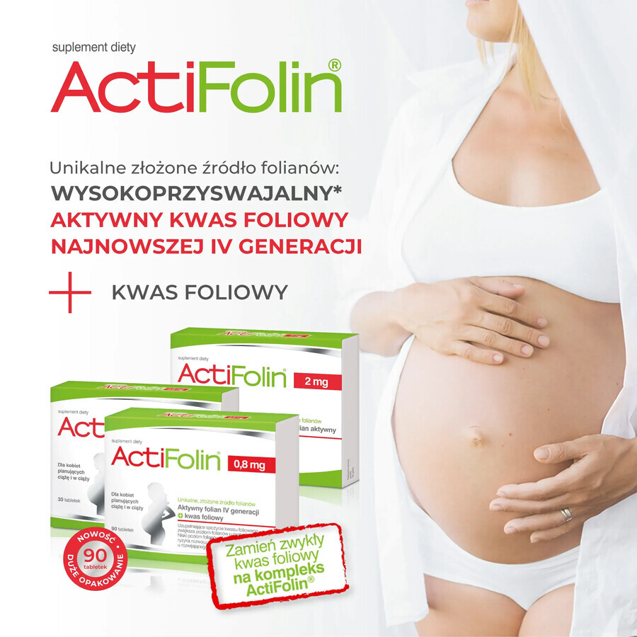 ActiFolin 0,8 mg, acido folico 800 µg, 90 compresse