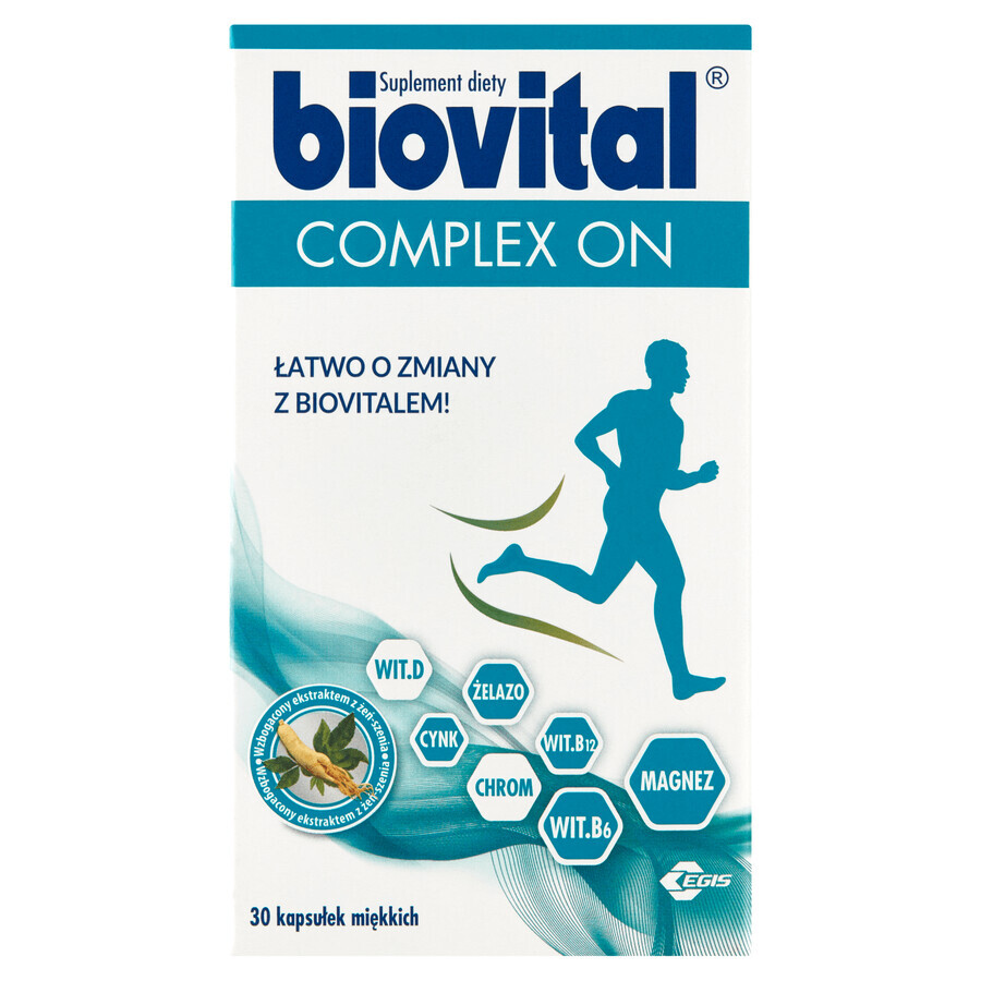 Supplemento Alimentare Biovital Complesso ON - Integratore Vitaminico, 30 capsule.