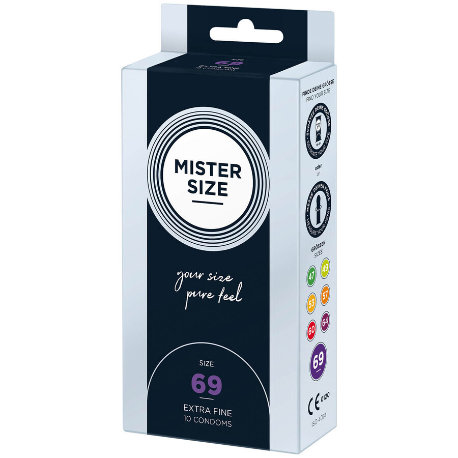 Confezione di Preservativi Mister Size, Misura 69 mm, 10 Pezzi