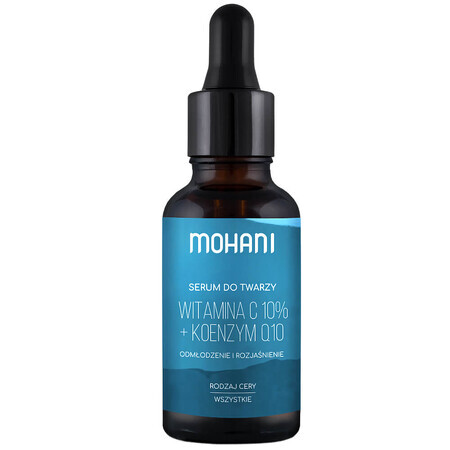 Mohani, Rejuvenating and Brightening Face Serum, Vitamin C 10% and Coenzyme Q10, 30ml