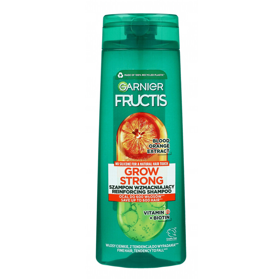 Garnier Fructis Grow Strong - Shampoo Rinforzante per Capelli Deboli e con Tendenza alla Caduta, 400ml