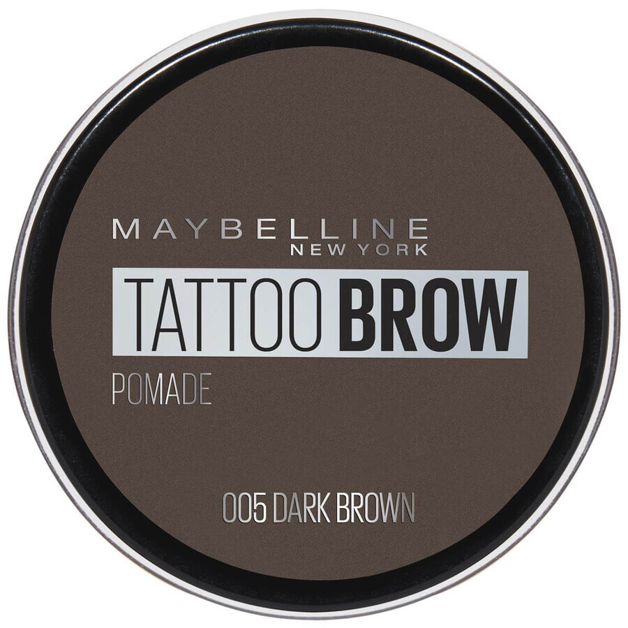 Maybelline Tattoo Brow Gel per Sopracciglia Colore 005 Marrone Scuro, 3.5ml
