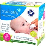 Brush-Baby Dental Wipes, salviette per la pulizia delle gengive, 0-16 mesi, 28 pezzi