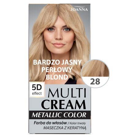 Joanna Multi Creme Metallic Haarfarbe 28 Sehr Hell Perlblond