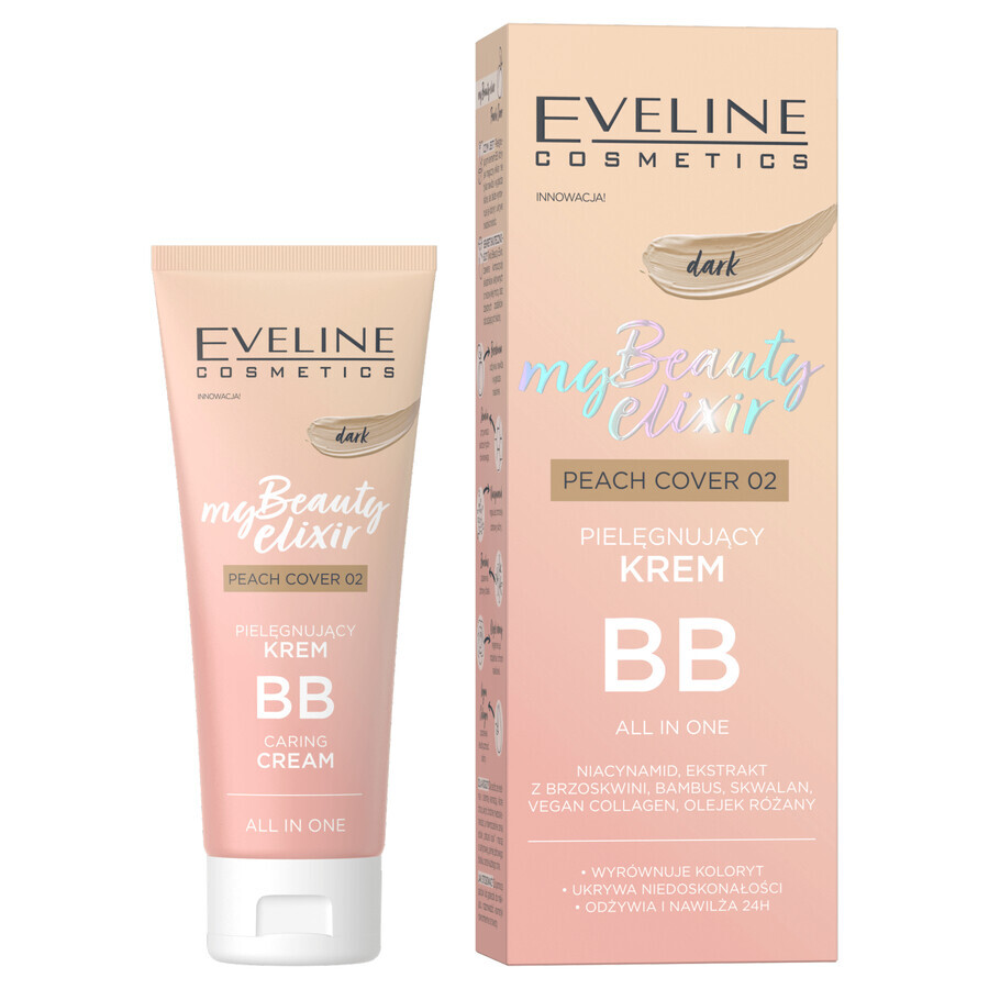 Eveline Cosmetics My Beauty Elixir, Nourishing BB Cream, Peach cover no 02 dark, 30 ml