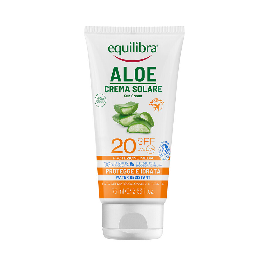 Equilibra Aloe, crema solare, SPF 20, 75 ml