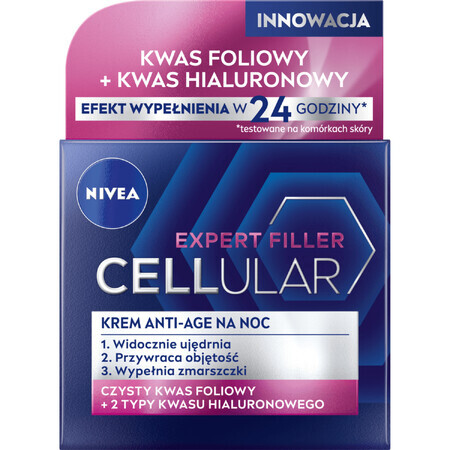 Nivea Cellular Expert Filler - Crema antirughe notte, 50ml